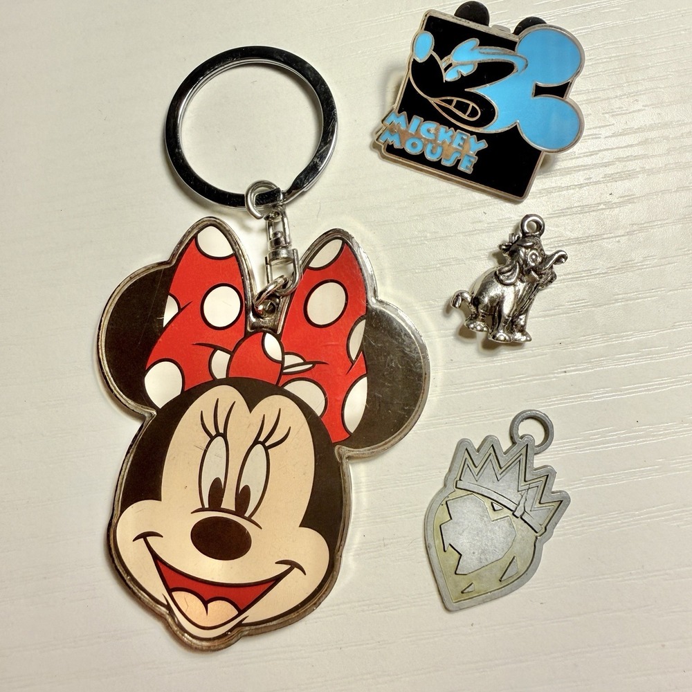 Lot of Disney Parks Small Pieces Magic Mickey Minnie Dumbo Keychain Pin Charm